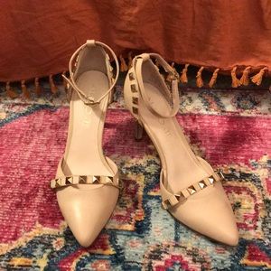 ALDO Leather Studded Pointed Toe Heels
